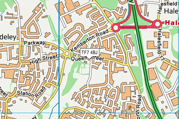 TF7 4BJ map - OS VectorMap District (Ordnance Survey) TF7 4BJ map - OS VectorMap District (Ordnance Survey)