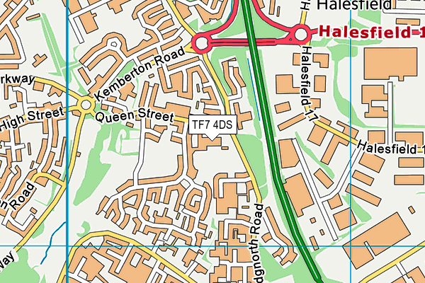 TF7 4DS map - OS VectorMap District (Ordnance Survey) TF7 4DS map - OS VectorMap District (Ordnance Survey)