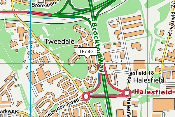 TF7 4GJ map - OS VectorMap District (Ordnance Survey) TF7 4GJ map - OS VectorMap District (Ordnance Survey)