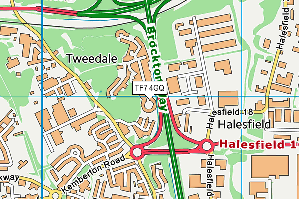 TF7 4GQ map - OS VectorMap District (Ordnance Survey) TF7 4GQ map - OS VectorMap District (Ordnance Survey)