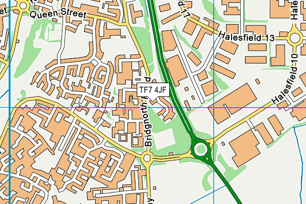 TF7 4JF map - OS VectorMap District (Ordnance Survey) TF7 4JF map - OS VectorMap District (Ordnance Survey)