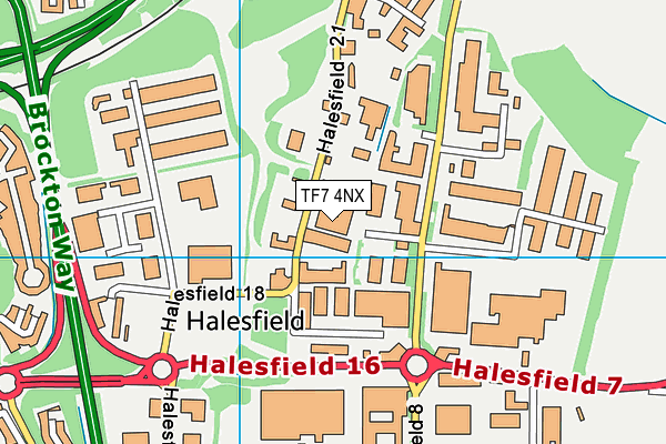TF7 4NX map - OS VectorMap District (Ordnance Survey) TF7 4NX map - OS VectorMap District (Ordnance Survey)