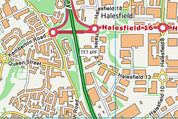 TF7 4PF map - OS VectorMap District (Ordnance Survey) TF7 4PF map - OS VectorMap District (Ordnance Survey)