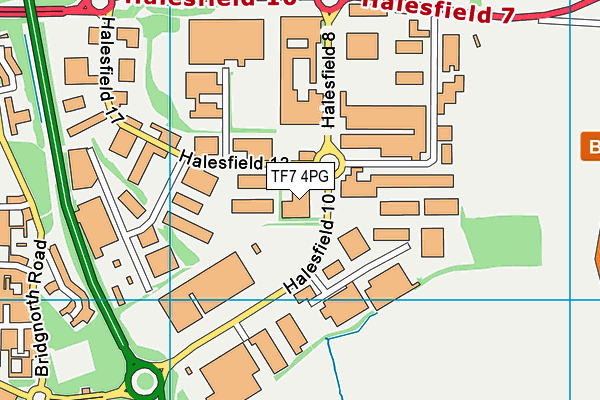 TF7 4PG map - OS VectorMap District (Ordnance Survey) TF7 4PG map - OS VectorMap District (Ordnance Survey)