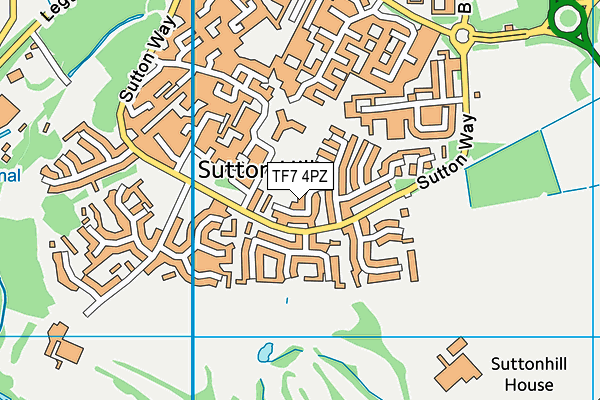 TF7 4PZ map - OS VectorMap District (Ordnance Survey) TF7 4PZ map - OS VectorMap District (Ordnance Survey)
