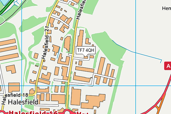 TF7 4QH map - OS VectorMap District (Ordnance Survey) TF7 4QH map - OS VectorMap District (Ordnance Survey)
