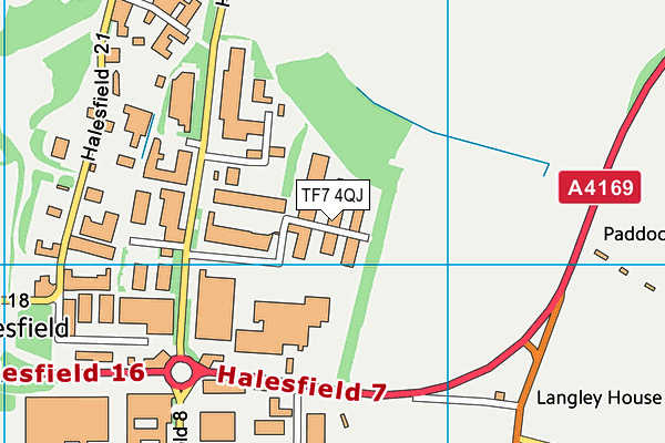 TF7 4QJ map - OS VectorMap District (Ordnance Survey) TF7 4QJ map - OS VectorMap District (Ordnance Survey)