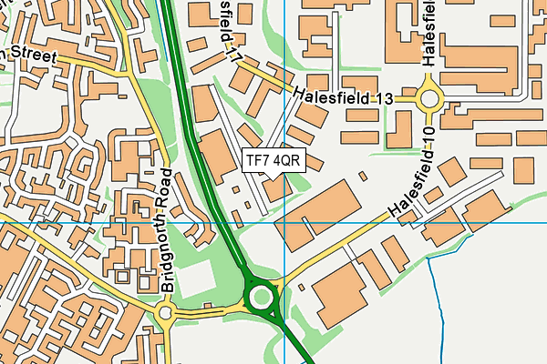 TF7 4QR map - OS VectorMap District (Ordnance Survey) TF7 4QR map - OS VectorMap District (Ordnance Survey)