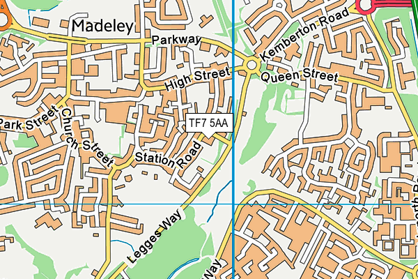 TF7 5AA map - OS VectorMap District (Ordnance Survey) TF7 5AA map - OS VectorMap District (Ordnance Survey)