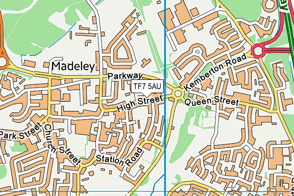 TF7 5AU map - OS VectorMap District (Ordnance Survey) TF7 5AU map - OS VectorMap District (Ordnance Survey)