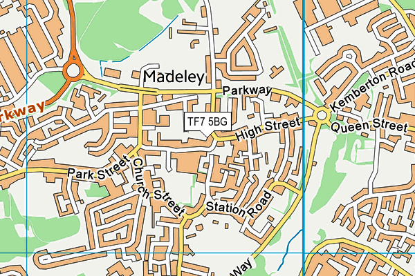 TF7 5BG map - OS VectorMap District (Ordnance Survey) TF7 5BG map - OS VectorMap District (Ordnance Survey)