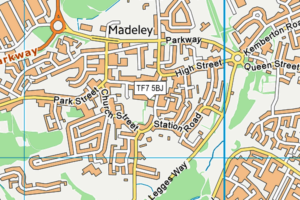 TF7 5BJ map - OS VectorMap District (Ordnance Survey) TF7 5BJ map - OS VectorMap District (Ordnance Survey)