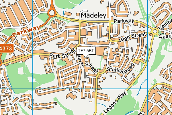 TF7 5BT map - OS VectorMap District (Ordnance Survey) TF7 5BT map - OS VectorMap District (Ordnance Survey)