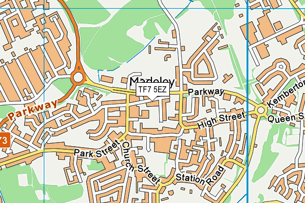 TF7 5EZ map - OS VectorMap District (Ordnance Survey) TF7 5EZ map - OS VectorMap District (Ordnance Survey)