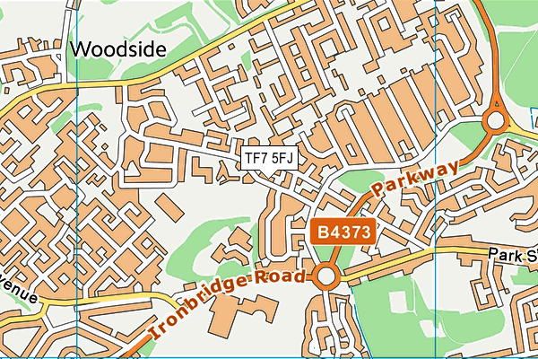 TF7 5FJ map - OS VectorMap District (Ordnance Survey) TF7 5FJ map - OS VectorMap District (Ordnance Survey)