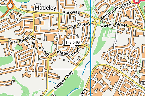 TF7 5HG map - OS VectorMap District (Ordnance Survey) TF7 5HG map - OS VectorMap District (Ordnance Survey)