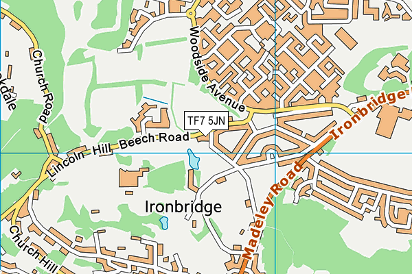 TF7 5JN map - OS VectorMap District (Ordnance Survey) TF7 5JN map - OS VectorMap District (Ordnance Survey)