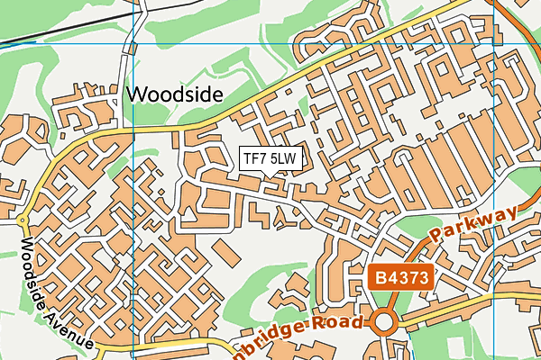 TF7 5LW map - OS VectorMap District (Ordnance Survey) TF7 5LW map - OS VectorMap District (Ordnance Survey)