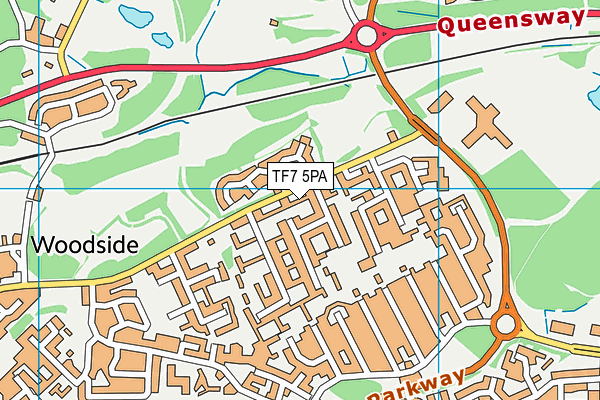 TF7 5PA map - OS VectorMap District (Ordnance Survey) TF7 5PA map - OS VectorMap District (Ordnance Survey)