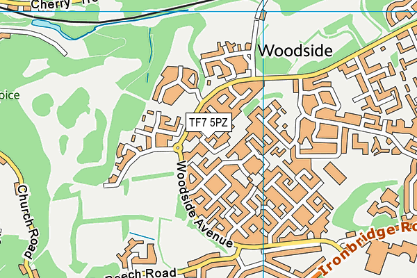 TF7 5PZ map - OS VectorMap District (Ordnance Survey) TF7 5PZ map - OS VectorMap District (Ordnance Survey)