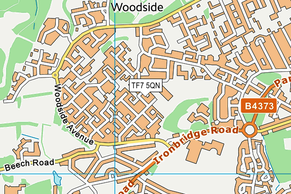 TF7 5QN map - OS VectorMap District (Ordnance Survey) TF7 5QN map - OS VectorMap District (Ordnance Survey)