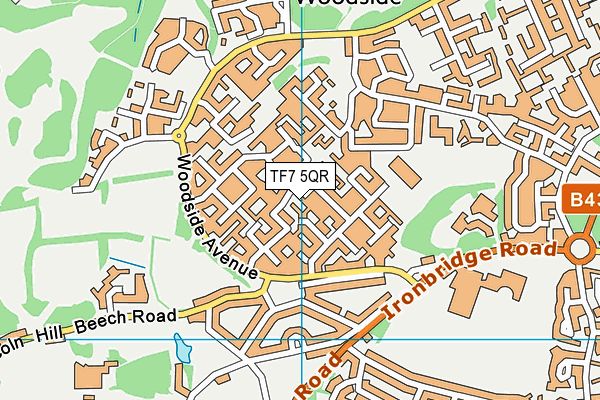 TF7 5QR map - OS VectorMap District (Ordnance Survey) TF7 5QR map - OS VectorMap District (Ordnance Survey)