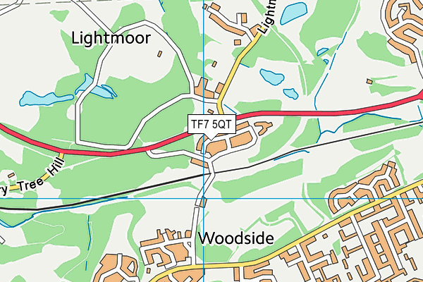 TF7 5QT map - OS VectorMap District (Ordnance Survey) TF7 5QT map - OS VectorMap District (Ordnance Survey)