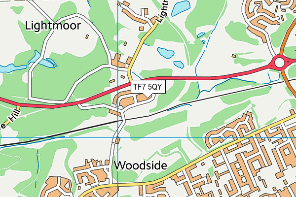 TF7 5QY map - OS VectorMap District (Ordnance Survey) TF7 5QY map - OS VectorMap District (Ordnance Survey)