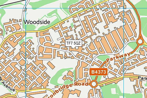 TF7 5QZ map - OS VectorMap District (Ordnance Survey) TF7 5QZ map - OS VectorMap District (Ordnance Survey)