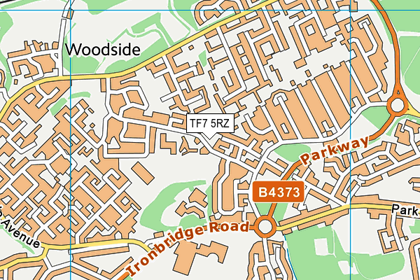 TF7 5RZ map - OS VectorMap District (Ordnance Survey) TF7 5RZ map - OS VectorMap District (Ordnance Survey)
