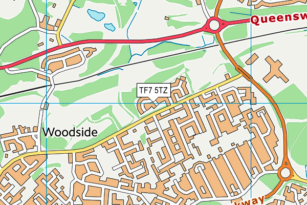 TF7 5TZ map - OS VectorMap District (Ordnance Survey) TF7 5TZ map - OS VectorMap District (Ordnance Survey)