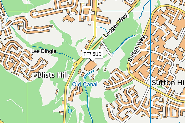 TF7 5UD map - OS VectorMap District (Ordnance Survey) TF7 5UD map - OS VectorMap District (Ordnance Survey)