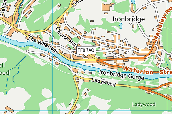 TF8 7AQ map - OS VectorMap District (Ordnance Survey)