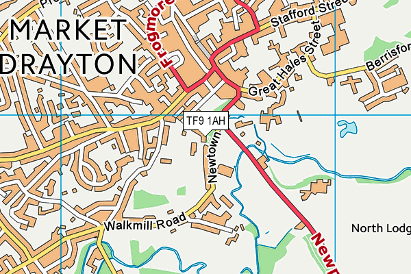 TF9 1AH map - OS VectorMap District (Ordnance Survey) TF9 1AH map - OS VectorMap District (Ordnance Survey)