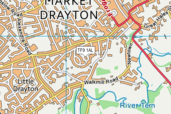 TF9 1AL map - OS VectorMap District (Ordnance Survey) TF9 1AL map - OS VectorMap District (Ordnance Survey)
