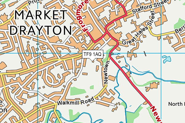 TF9 1AQ map - OS VectorMap District (Ordnance Survey) TF9 1AQ map - OS VectorMap District (Ordnance Survey)