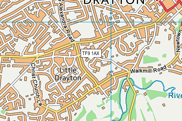 TF9 1AX map - OS VectorMap District (Ordnance Survey) TF9 1AX map - OS VectorMap District (Ordnance Survey)
