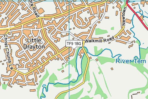 TF9 1BG map - OS VectorMap District (Ordnance Survey)