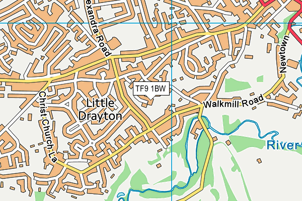 TF9 1BW map - OS VectorMap District (Ordnance Survey) TF9 1BW map - OS VectorMap District (Ordnance Survey)