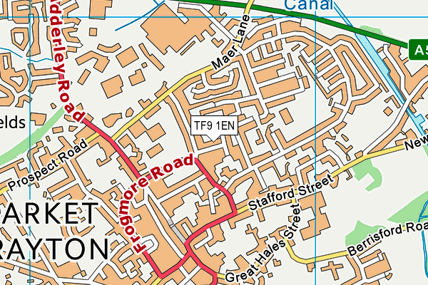 TF9 1EN map - OS VectorMap District (Ordnance Survey) TF9 1EN map - OS VectorMap District (Ordnance Survey)