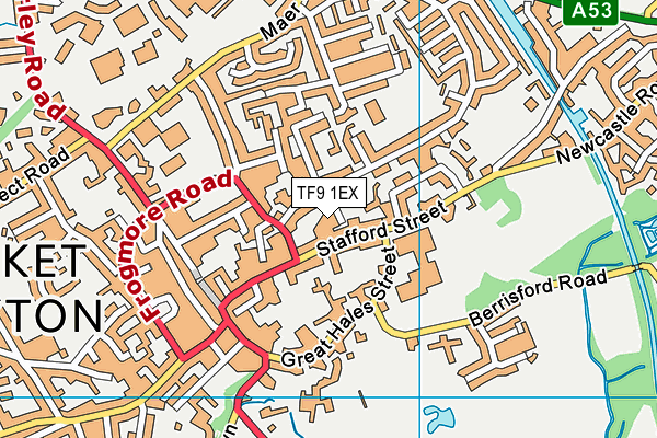 TF9 1EX map - OS VectorMap District (Ordnance Survey) TF9 1EX map - OS VectorMap District (Ordnance Survey)
