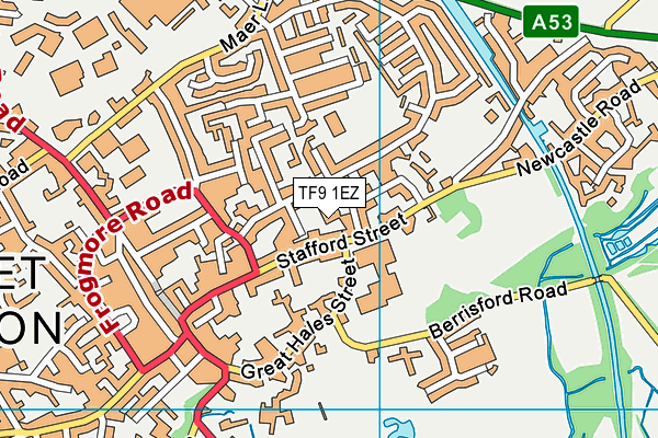 TF9 1EZ map - OS VectorMap District (Ordnance Survey) TF9 1EZ map - OS VectorMap District (Ordnance Survey)