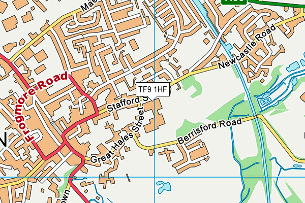 TF9 1HF map - OS VectorMap District (Ordnance Survey) TF9 1HF map - OS VectorMap District (Ordnance Survey)