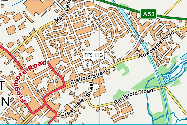 TF9 1HG map - OS VectorMap District (Ordnance Survey) TF9 1HG map - OS VectorMap District (Ordnance Survey)