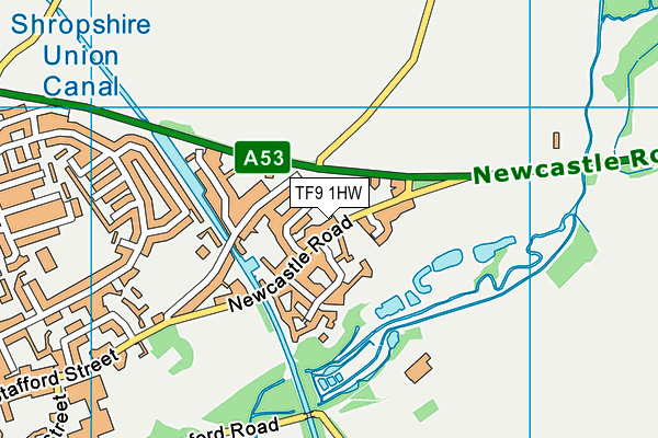 TF9 1HW map - OS VectorMap District (Ordnance Survey) TF9 1HW map - OS VectorMap District (Ordnance Survey)