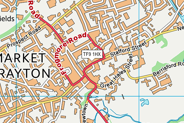 TF9 1HX map - OS VectorMap District (Ordnance Survey)