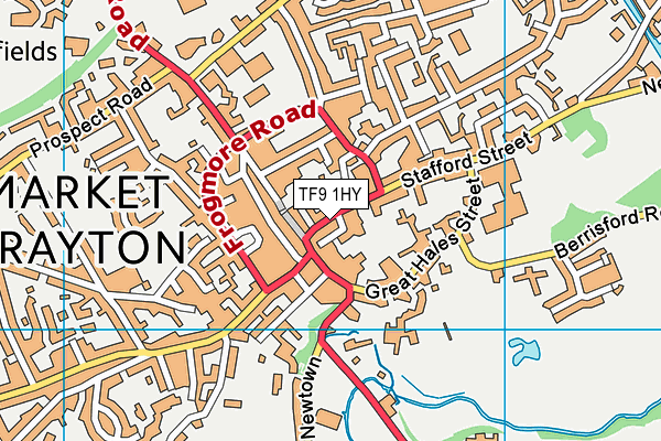 TF9 1HY map - OS VectorMap District (Ordnance Survey)