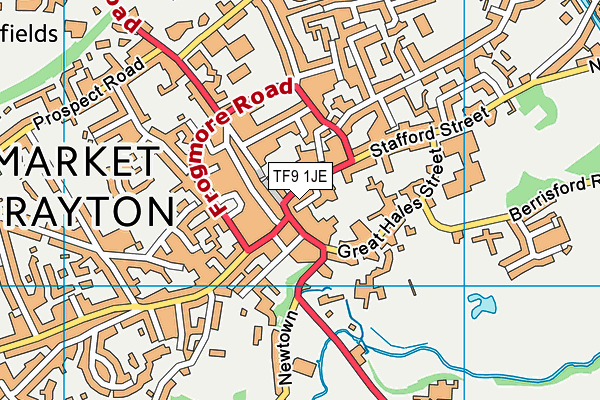 TF9 1JE map - OS VectorMap District (Ordnance Survey) TF9 1JE map - OS VectorMap District (Ordnance Survey)