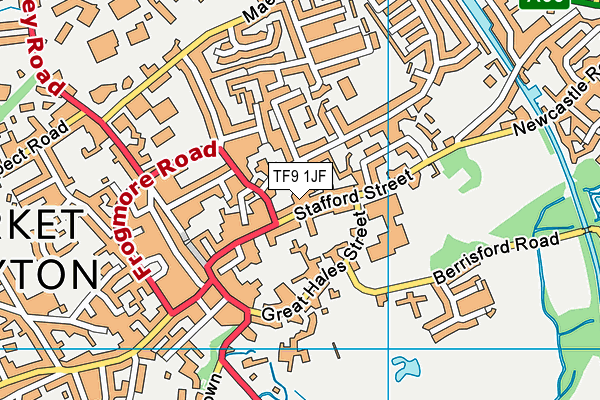 TF9 1JF map - OS VectorMap District (Ordnance Survey) TF9 1JF map - OS VectorMap District (Ordnance Survey)