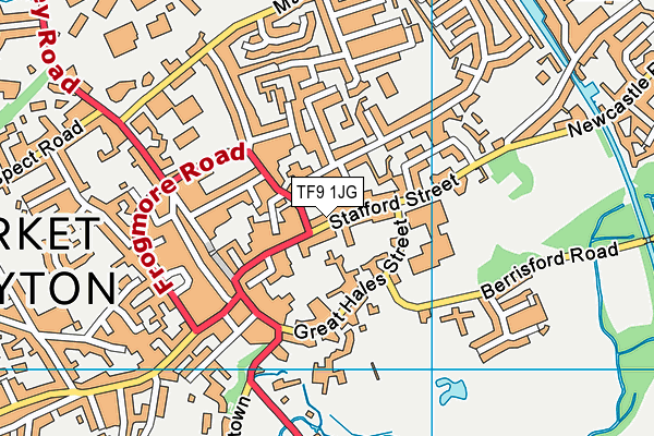 TF9 1JG map - OS VectorMap District (Ordnance Survey) TF9 1JG map - OS VectorMap District (Ordnance Survey)